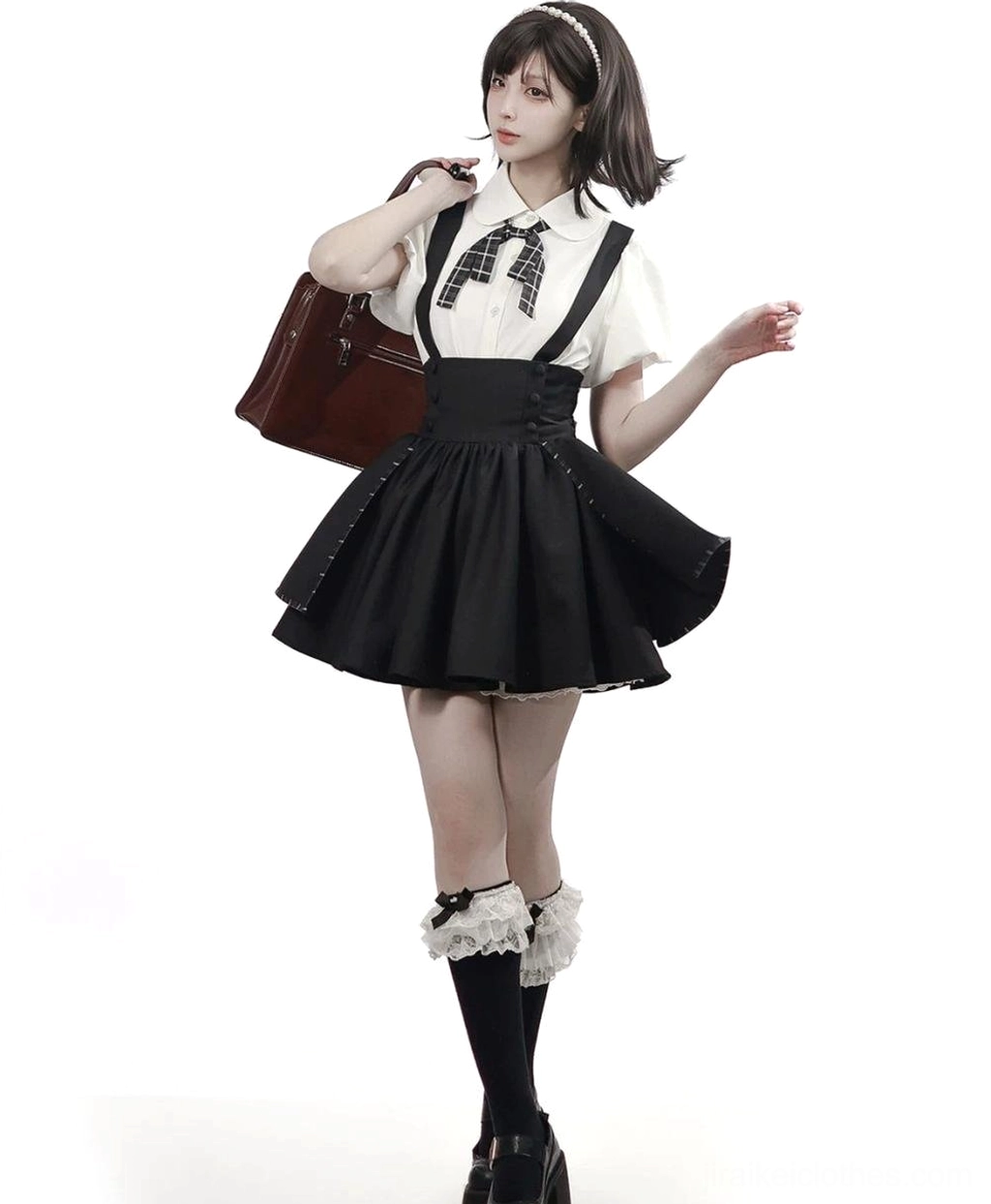 Jirai kei academia bubble sleeve blouse sizing chart comparative fit small medium large jirai fashion proportions