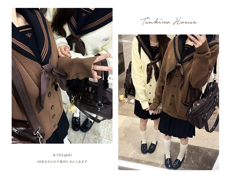 Jirai Kei cardigan color palette all six colors cream white caramel brown milk tea
