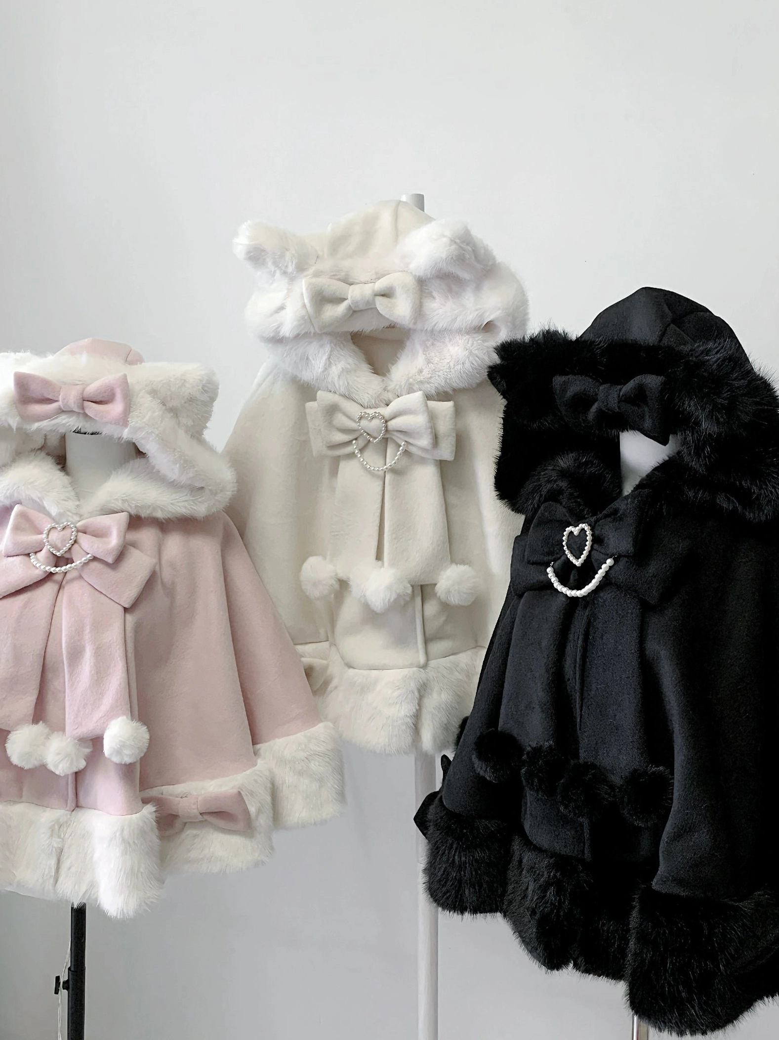 Jirai Kei cat ear hooded plush cape product lifestyle photography showing versatile styling and fashion appeal