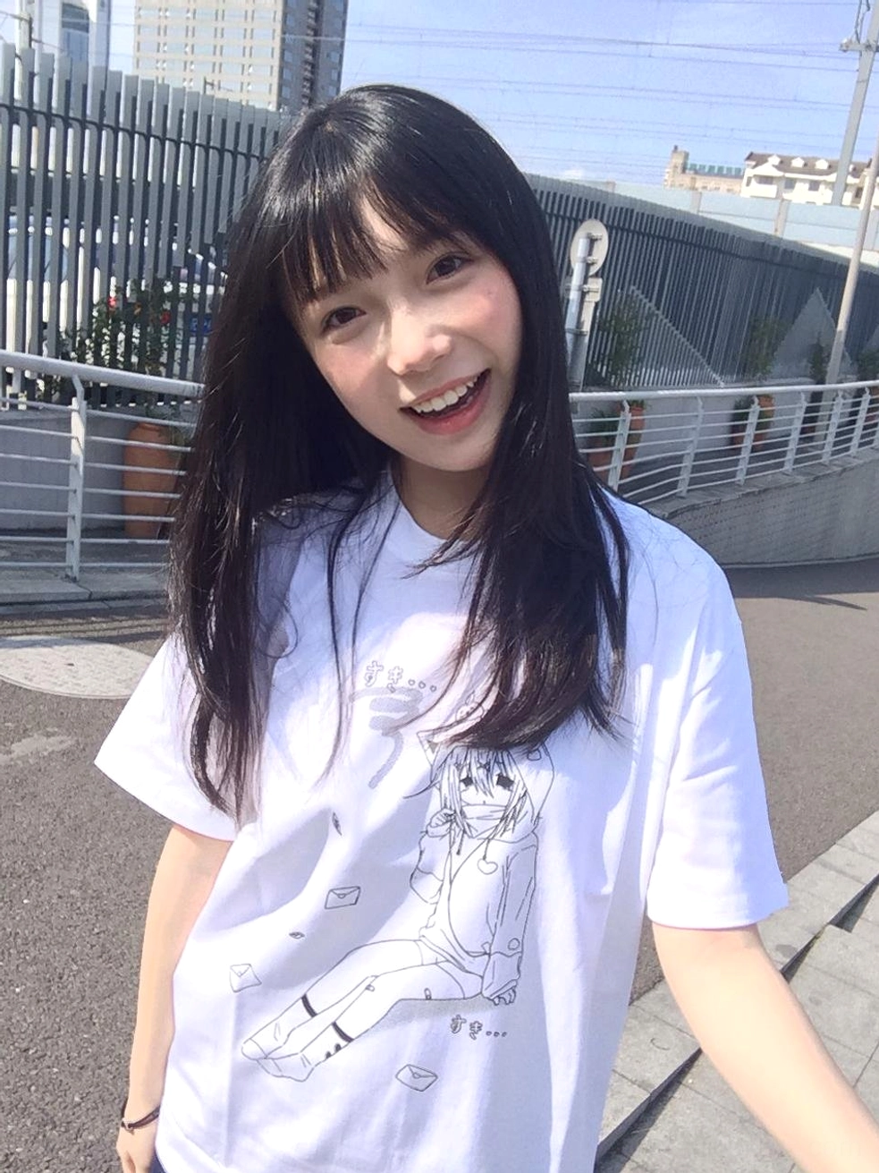Jirai Kei aesthetic lifestyle photography featuring cat headset graphic T-shirt in authentic street fashion context