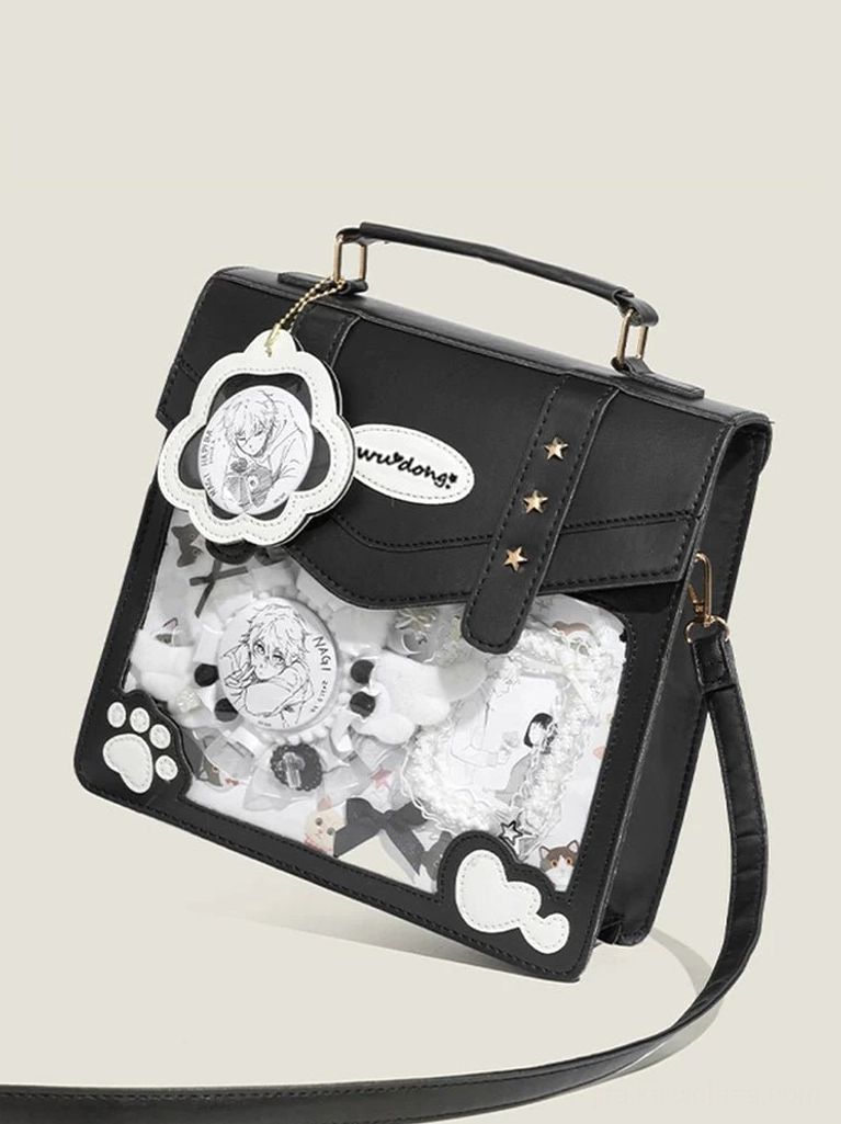 jirai kei cat paw ita bag package contents included bag straps badge holder pinning board