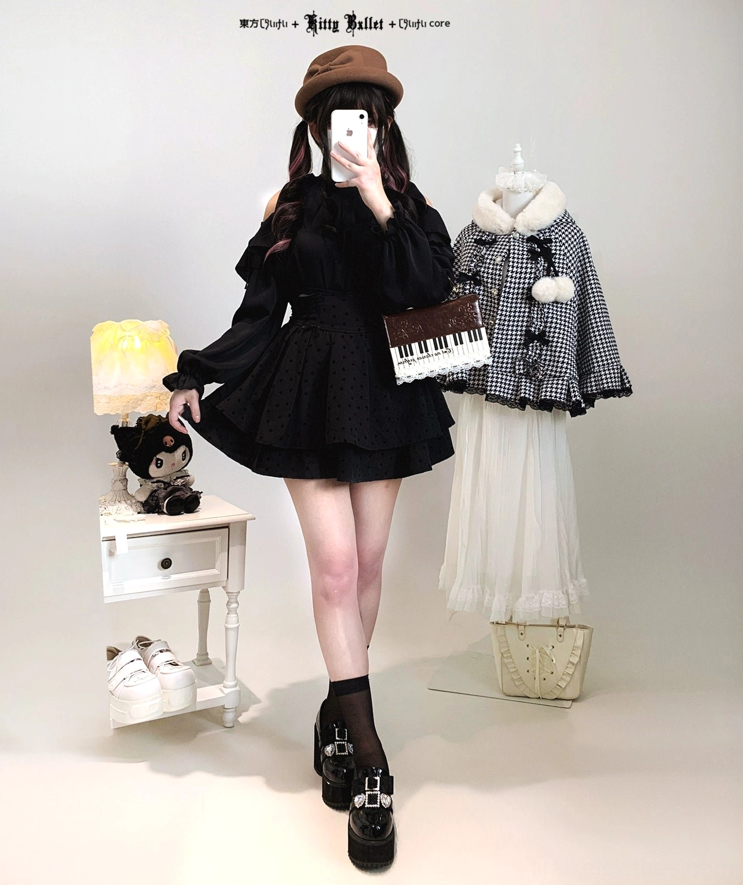 Cold-shoulder ruffled blouse Jirai Kei aesthetic pre-order information shipping details