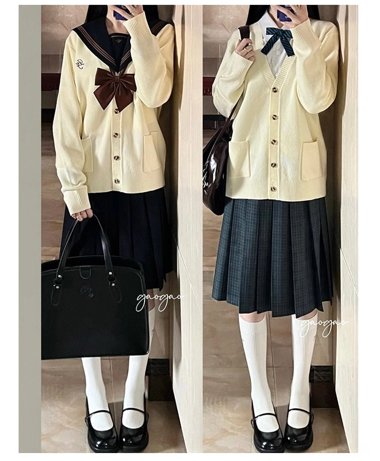 Jirai Kei cream white cardigan close-up chest embroidery detail delicate design element
