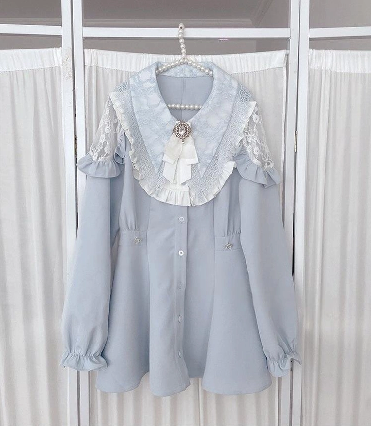 Jirai Kei dress set styling with cross pendant and shoulder bag accessory combinations for complete subculture aesthetic