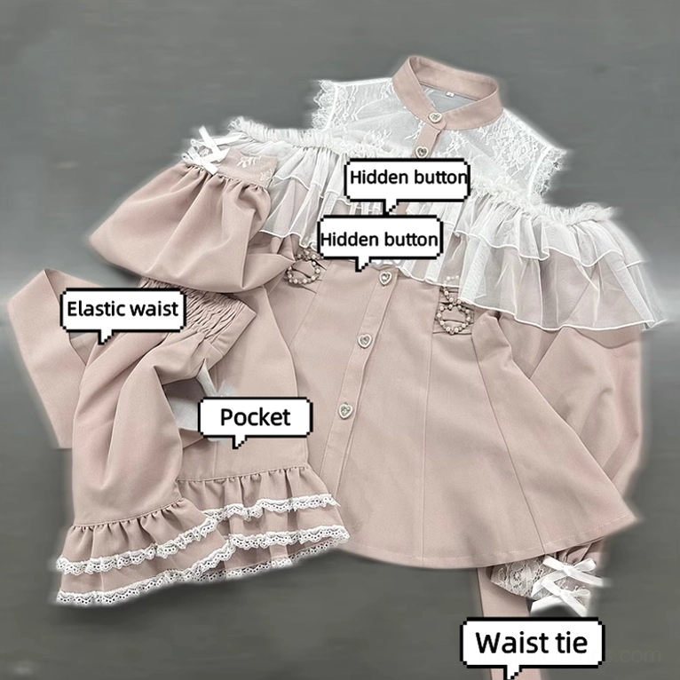 Jirai Kei dress and shorts set size chart measurements bust waist length detailed fit guide