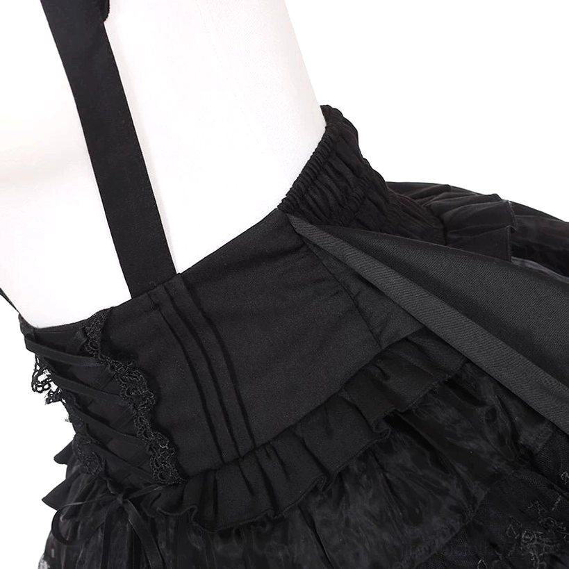 Jirai Kei Gothic Lolita suspender skirt and cross pendant blouse set street fashion subculture Japanese youth culture
