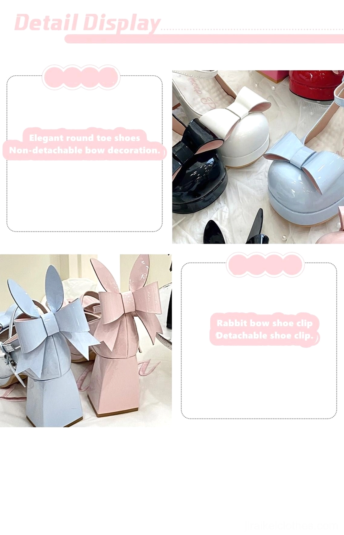 Jirai Kei bunny ear bow heels artistic flat lay composition with themed styling props and aesthetic background for visual appeal