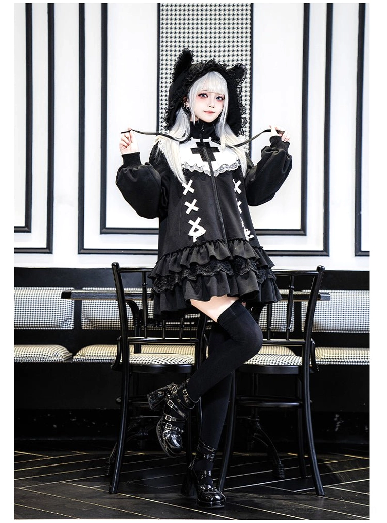 Jirai Kei hooded jacket and accessories detachable components individual items showcase display