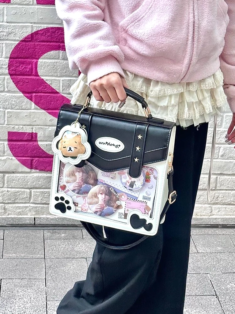 jirai kei ita bag badge capacity display small medium large size comparison reference