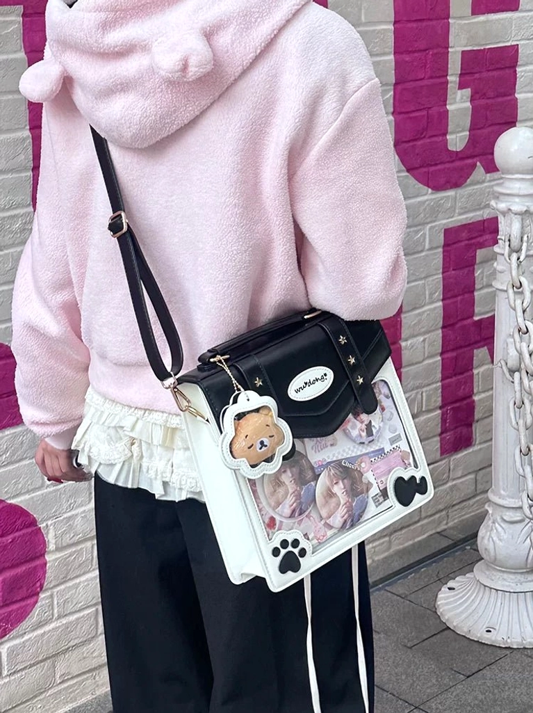jirai kei ita bag removable straps backpack shoulder crossbody carrying options demonstration