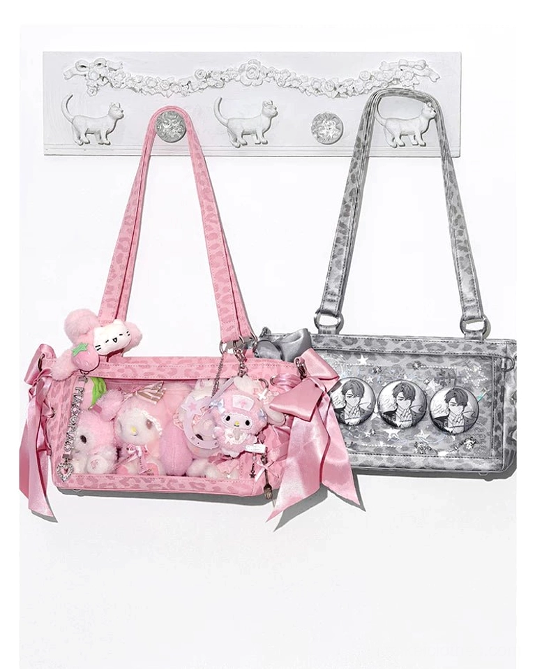 Jirai Kei ita bag satin bow and decoration details showing color coordination and design elements