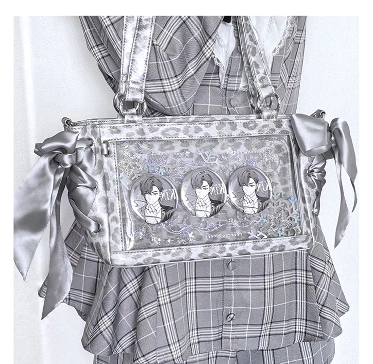Jirai Kei mini ita bag size comparison with hand for scale showing compact portable dimensions