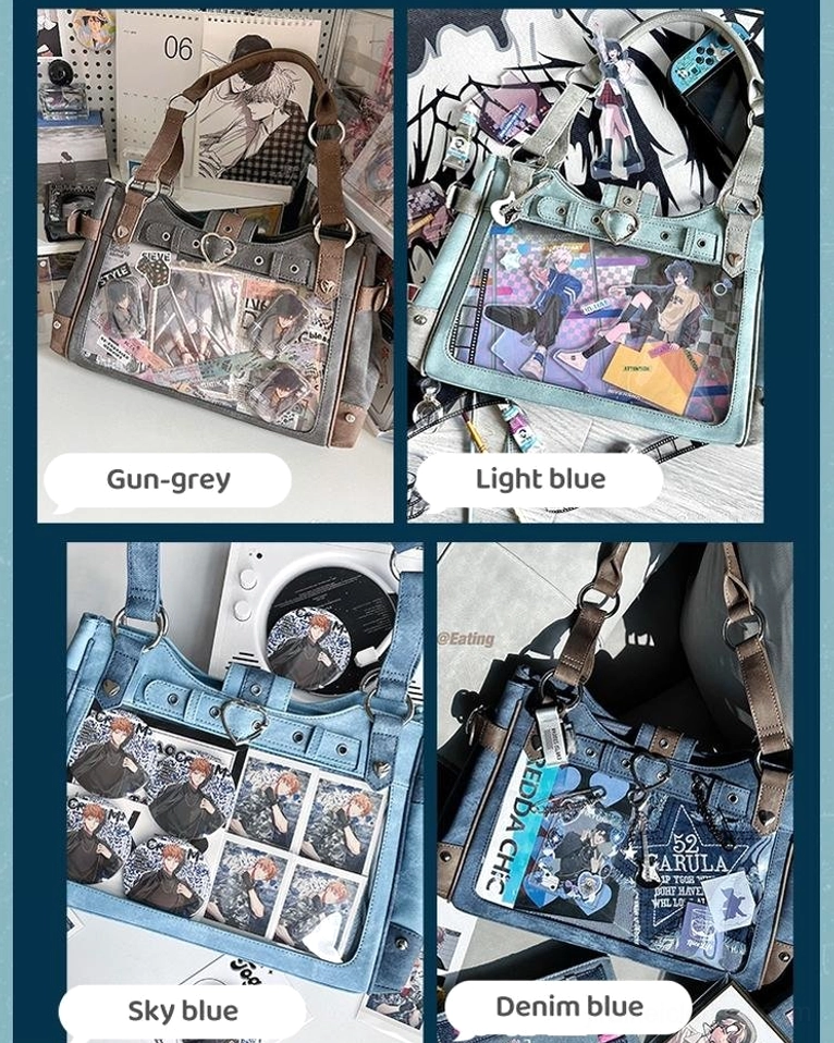 Jirai Kei ita crossbody bag interior compartment design showing spacious main storage area and organization options for daily essentials