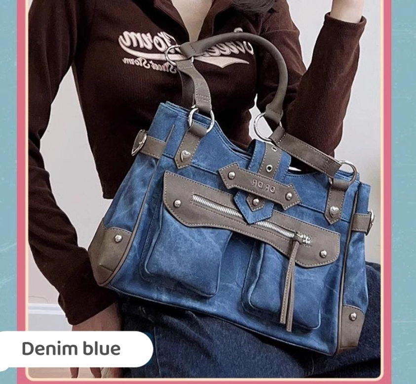Jirai Kei ita shoulder bag styling guide showing multiple wearing options crossbody and shoulder carry configurations with model demonstration