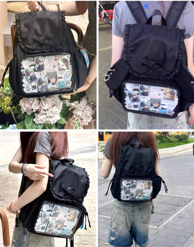 Jirai Kei itabag backpack layering and accessory coordination with other Jirai Kei fashion pieces