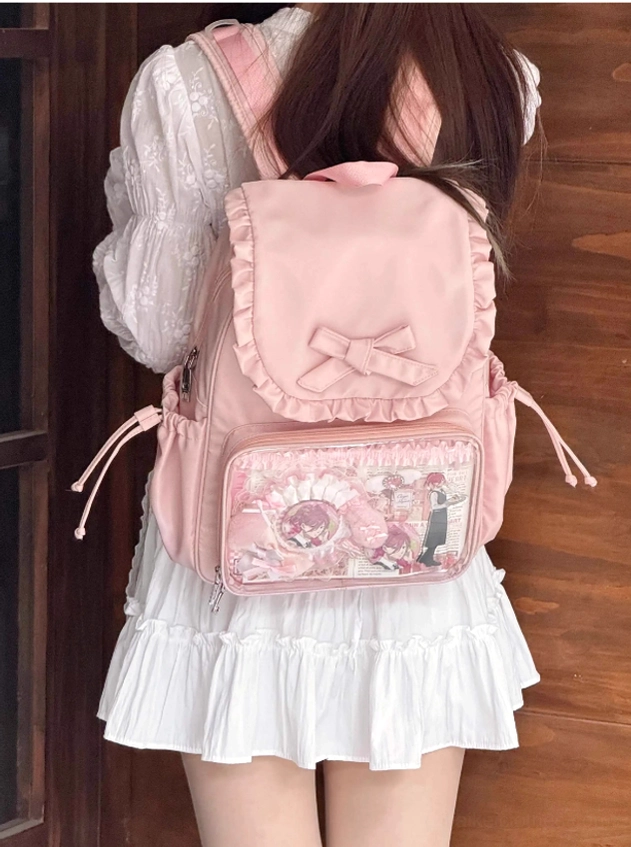 Jirai Kei kawaii itabag with showcase of multiple color options arranged together displaying versatility