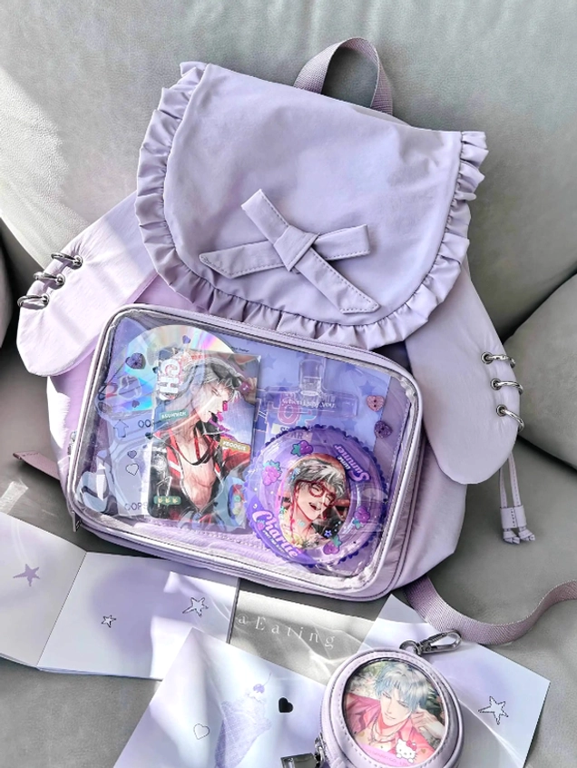 Jirai Kei kawaii itabag backpack dimension measurement comparison showing suitable carrying capacity