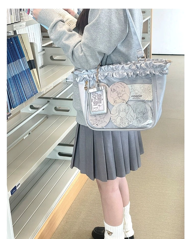 Jirai Kei itabag card holder bow accent detail showcasing decorative design and aesthetic embellishment placement