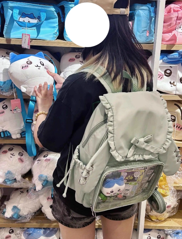 Jirai Kei bunny ear itabag backpack casual everyday wear styling with graphic tee and accessories