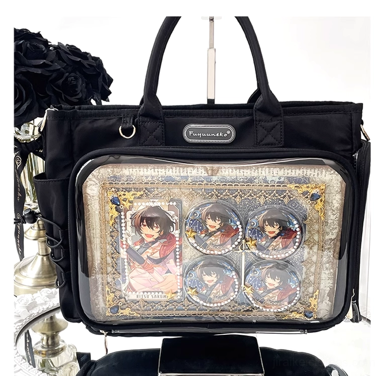 Jirai Kei itabag expandable display area anime characters protective padding interior structure
