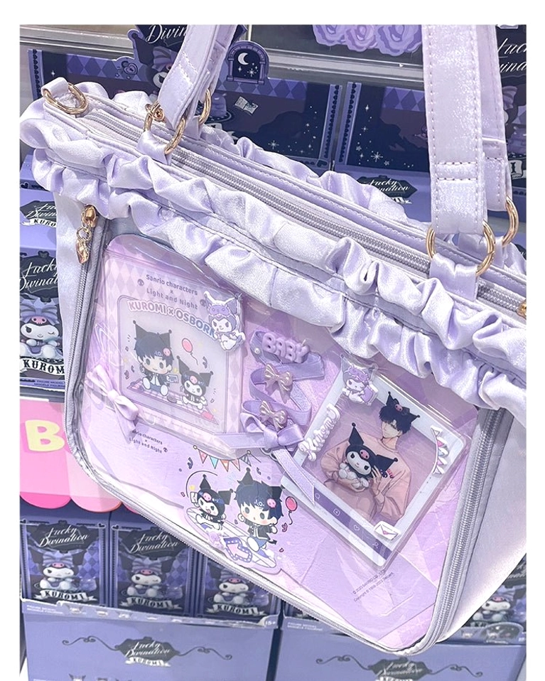 Jirai Kei itabag festival event styling showcasing anime convention merchandise carrier aesthetic presentation