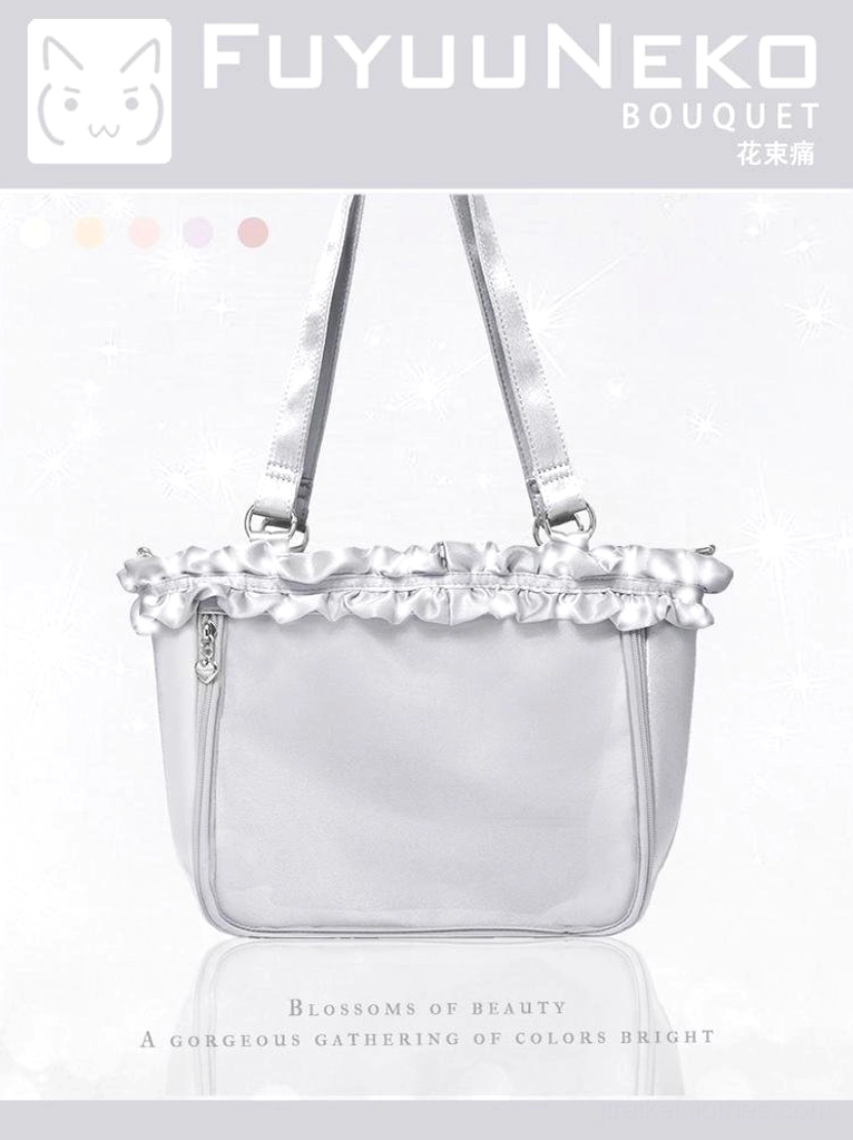 Jirai Kei itabag silver hardware regular size variant featuring polished metal accents and satin finish