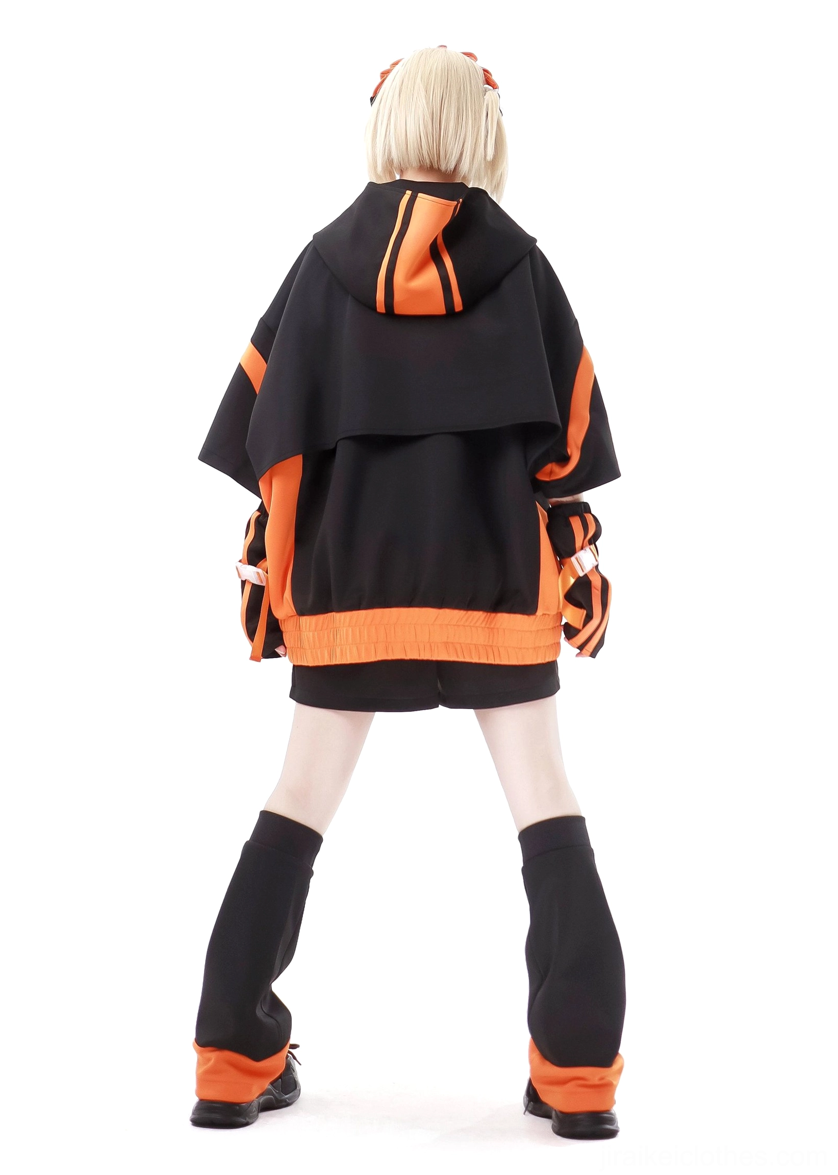 Black-green Jirai Kei short sleeve jacket individual component oversized silhouette detail alternative color option