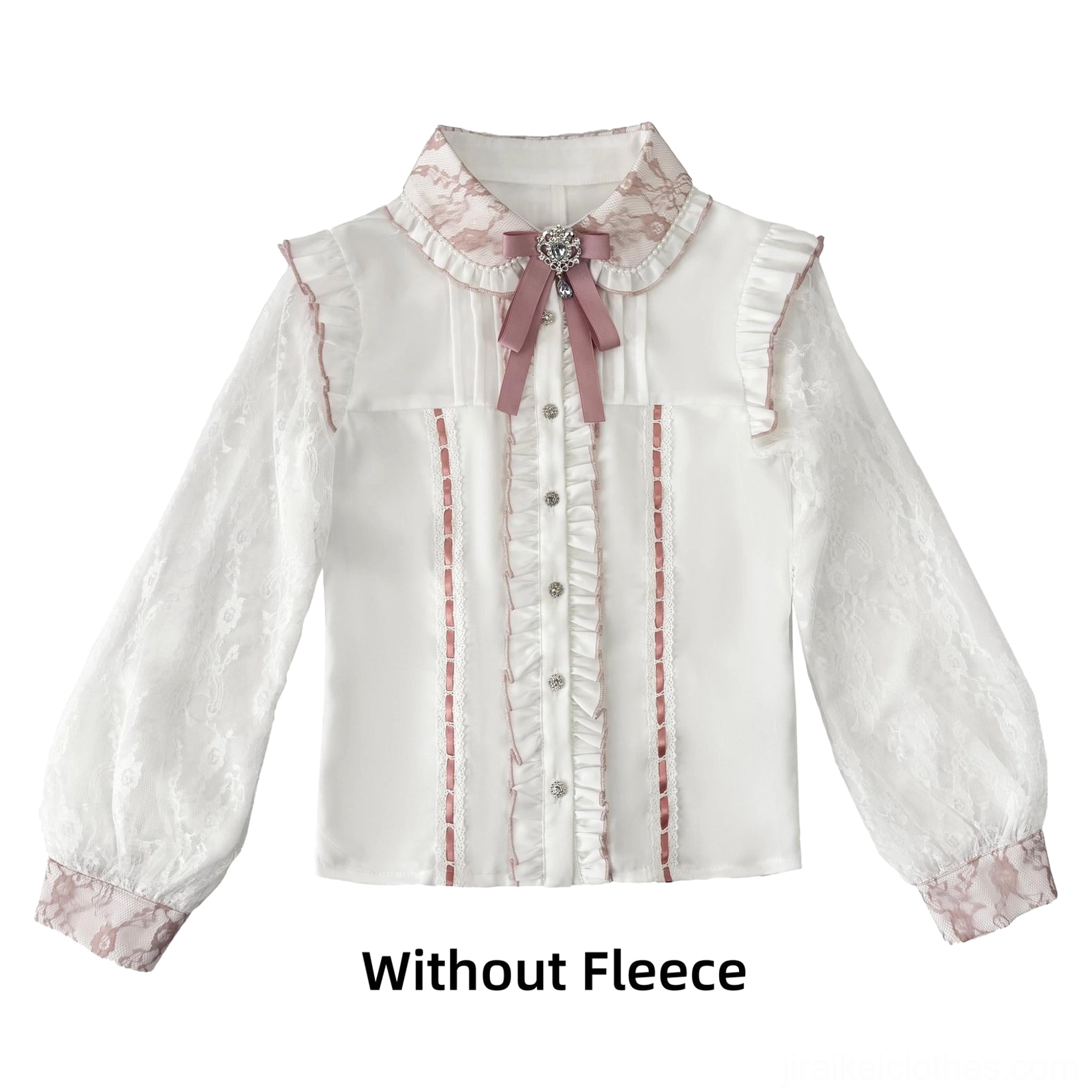 Jirai Kei lace blouse pintuck detail structured front design vintage aesthetic alternative fashion piece