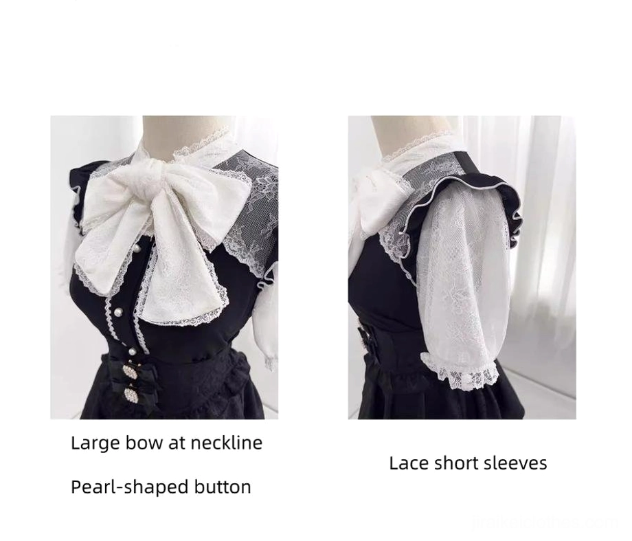 Jirai kei lace bow blouse size guide measurement chart fit information chest length sleeve specifications