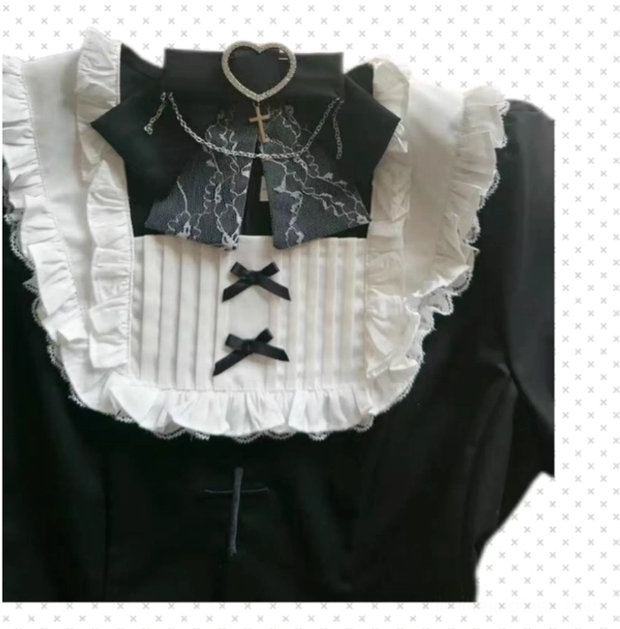 Jirai Kei lace bow dress shorts set styled with accessories and platform footwear complete look