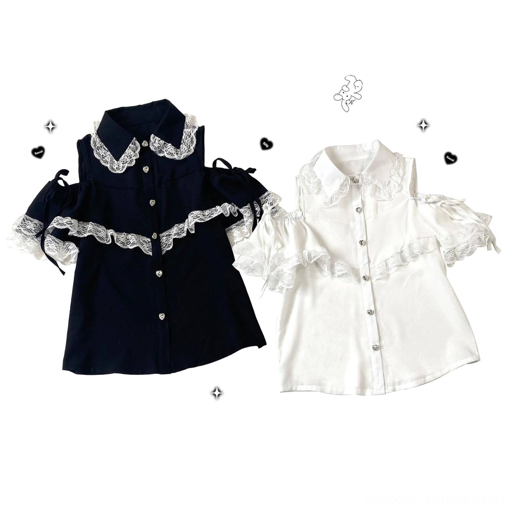 Jirai Kei lace off-shoulder blouse care and maintenance recommendations styling preservation tips display