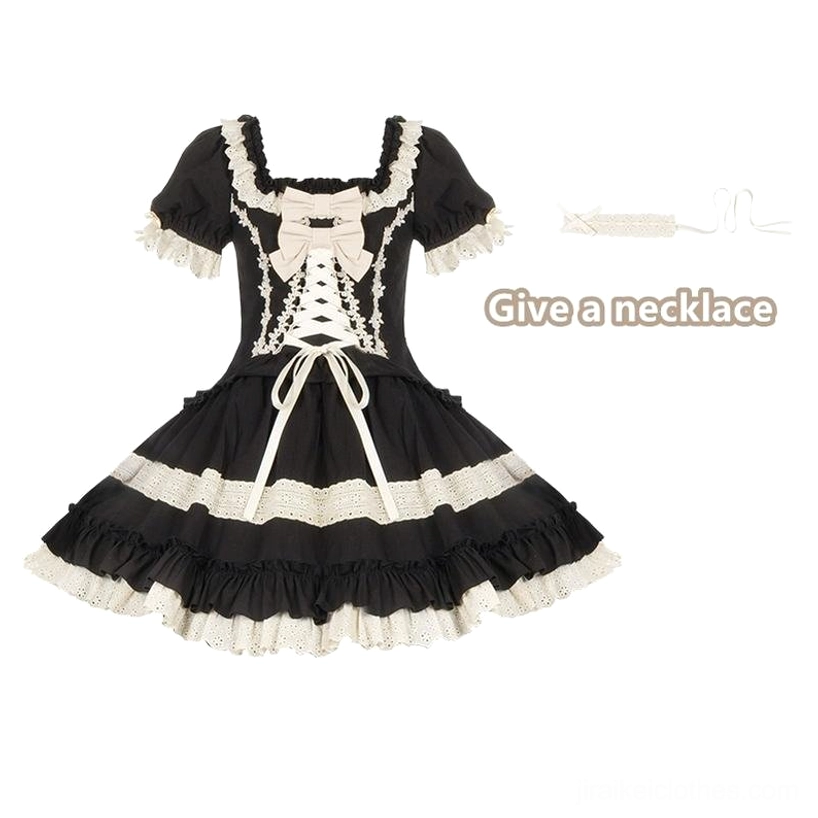 Jirai Kei Lolita black OP dress choker collar gothic neckwear one size adjustable elegant coordinate styling