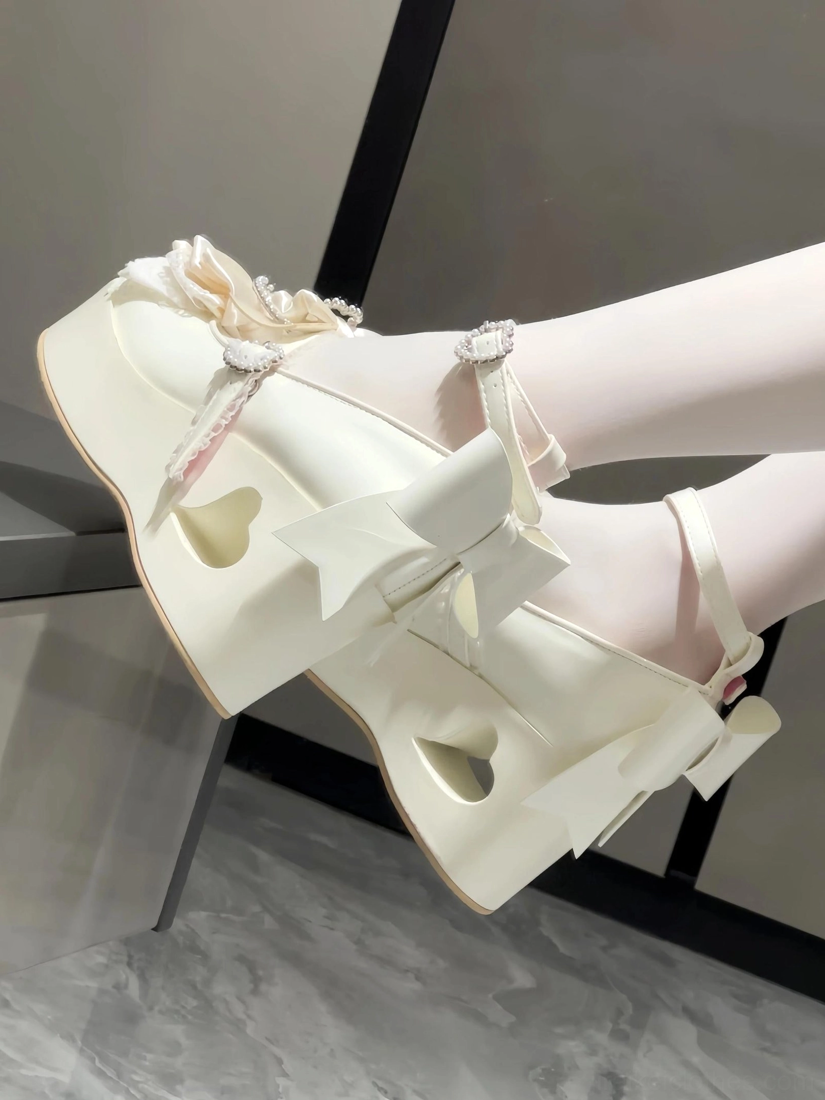 Jirai Kei platform Mary Jane shoes care and maintenance guide showing proper cleaning and storage for PU material longevity