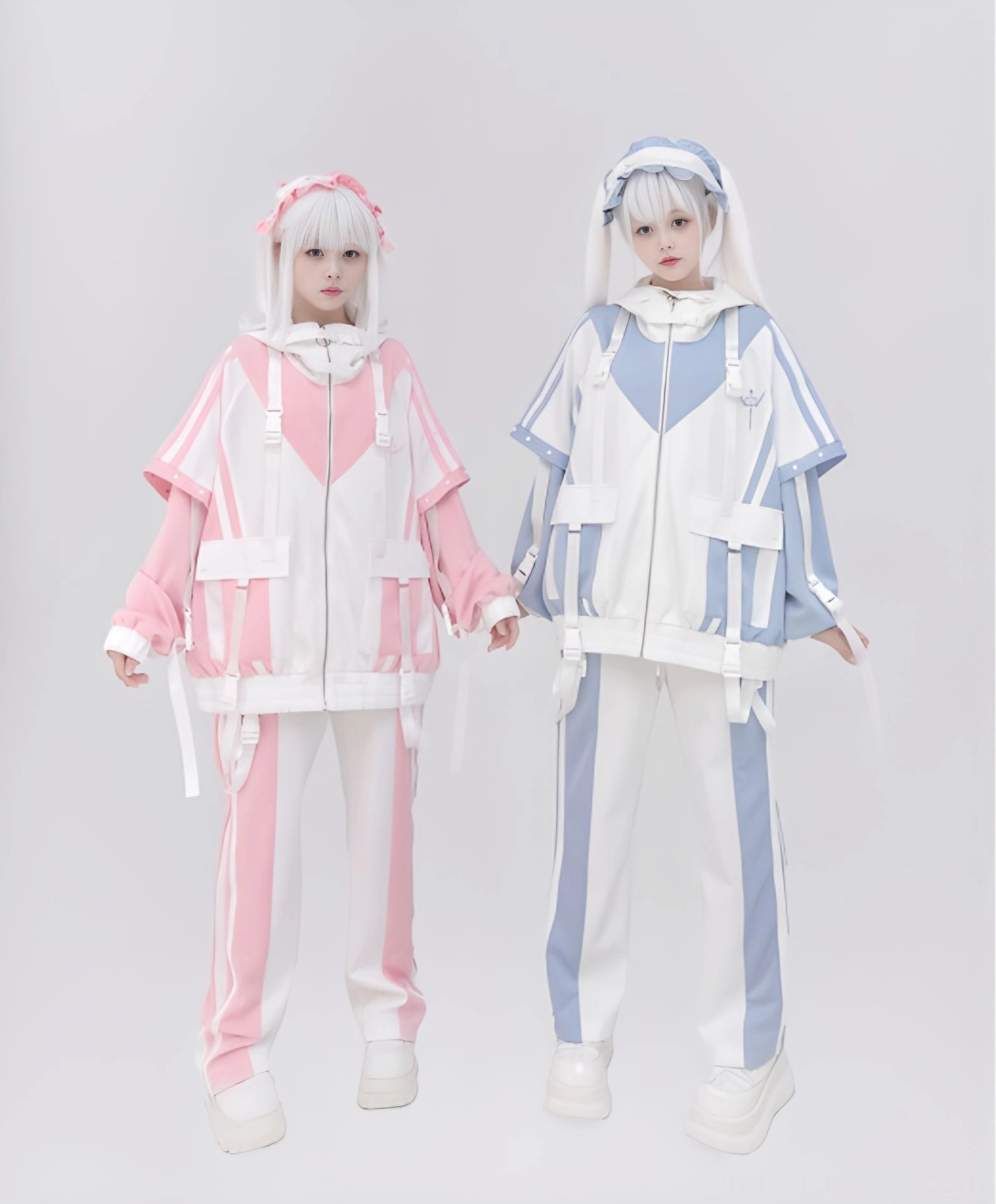 Jirai Kei matching headband with ribbon embellishments completing the full coordinate set