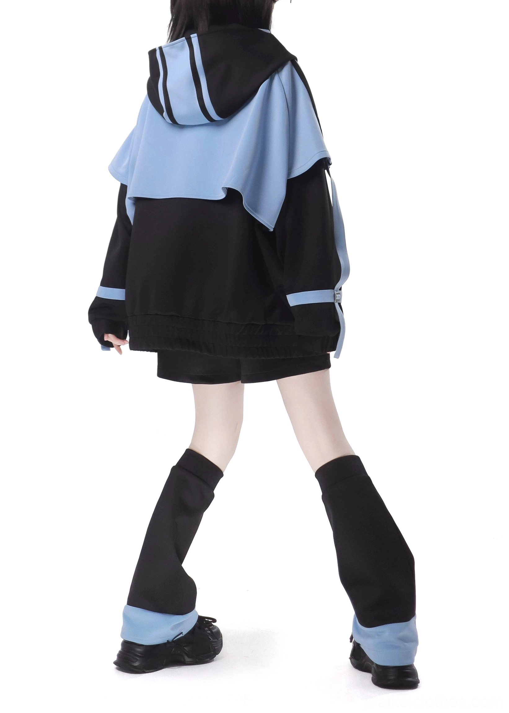 Jirai Kei pants only color block design elastic cuff ankle streetwear techwear separate option
