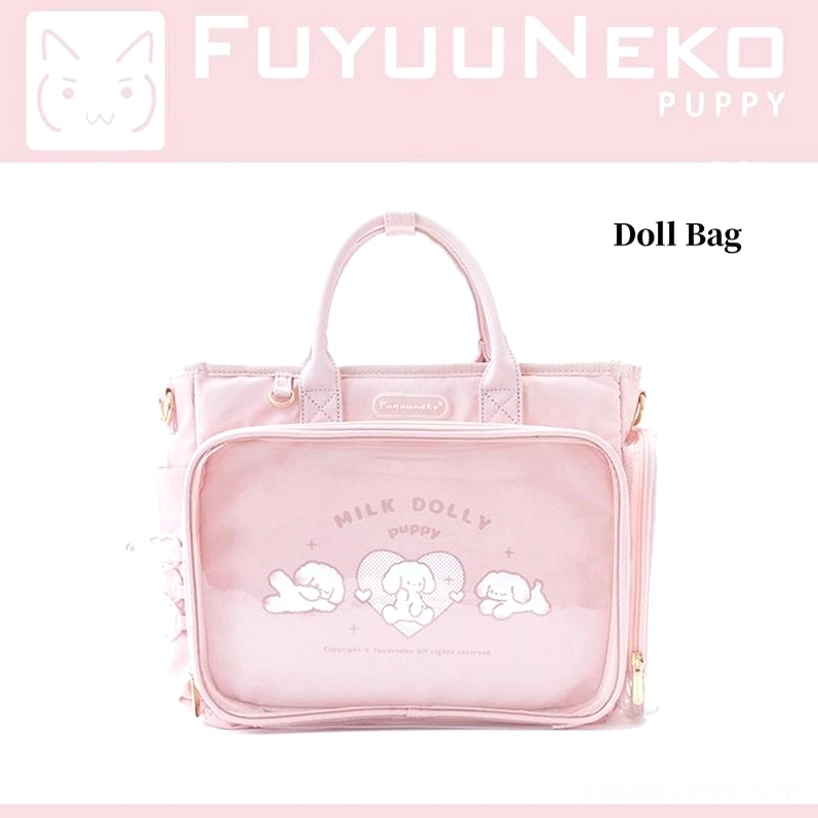 Pink Jirai Kei transparent itabag anime character display shoulder bag versatile carrying options