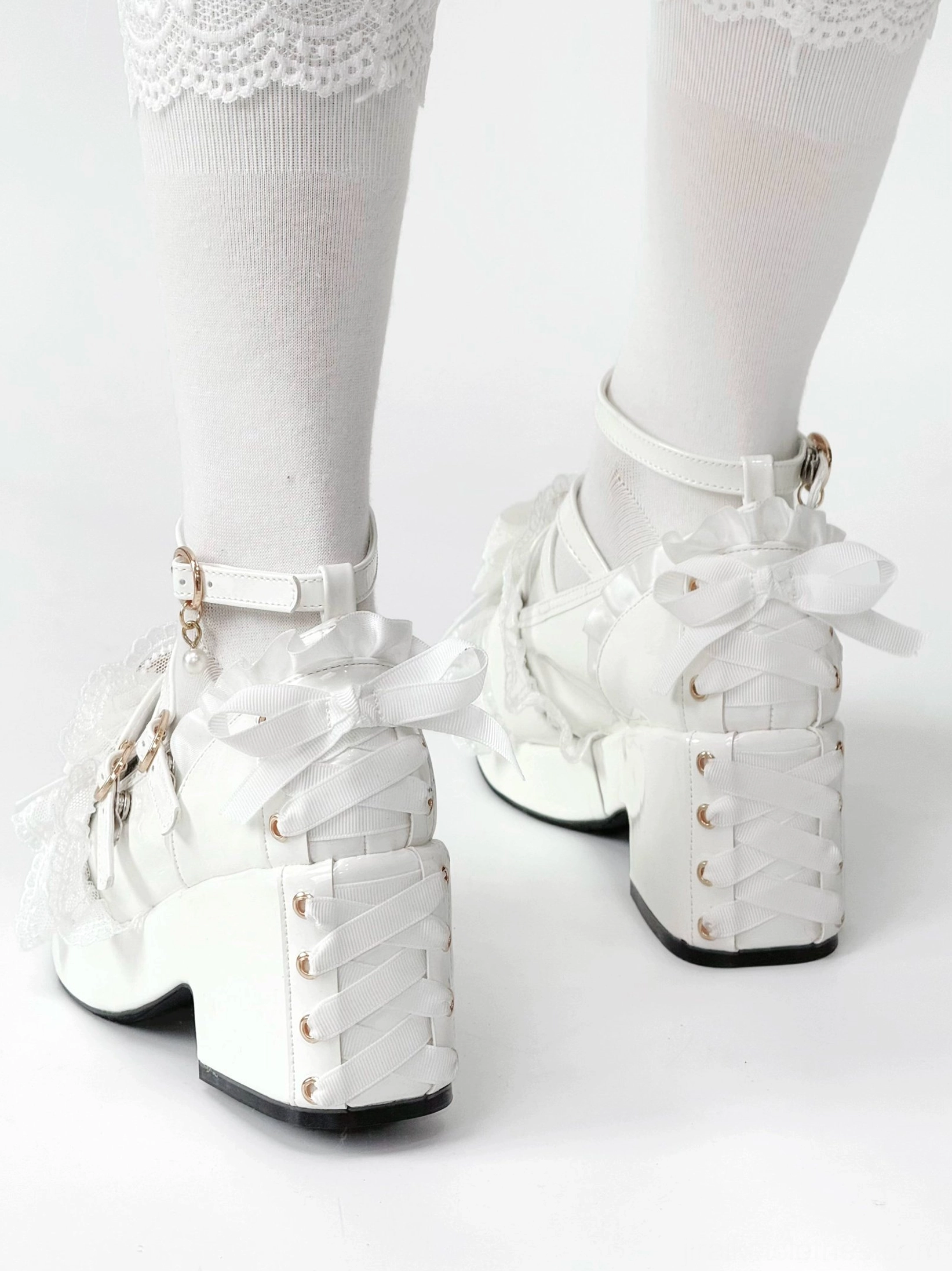 Jirai Kei platform heel unboxing experience showing packaging presentation protective materials and product revelation creating excitement and anticipation for new owner