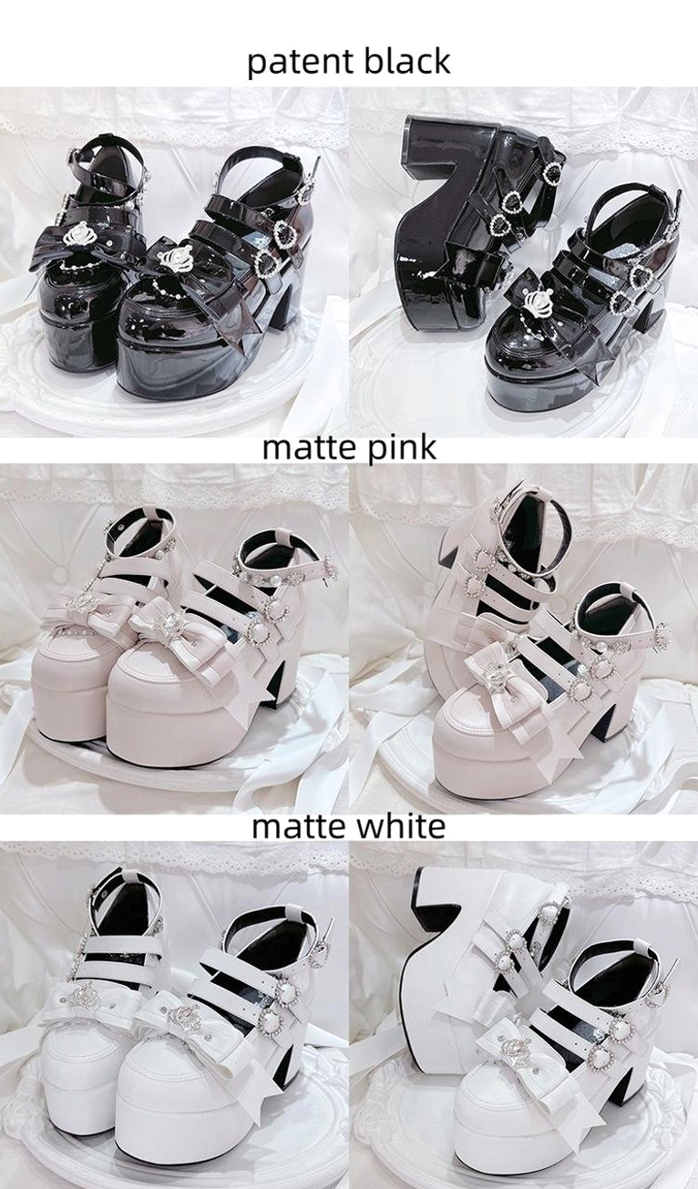 Jirai Kei platform chunky heel shoes care instruction guide demonstrating proper cleaning and maintenance for longevity