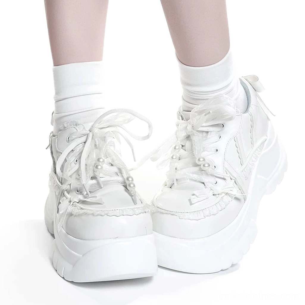Jirai Kei platform shoes size comparison chart visual representation showing multiple sizes and fit specifications for different foot lengths