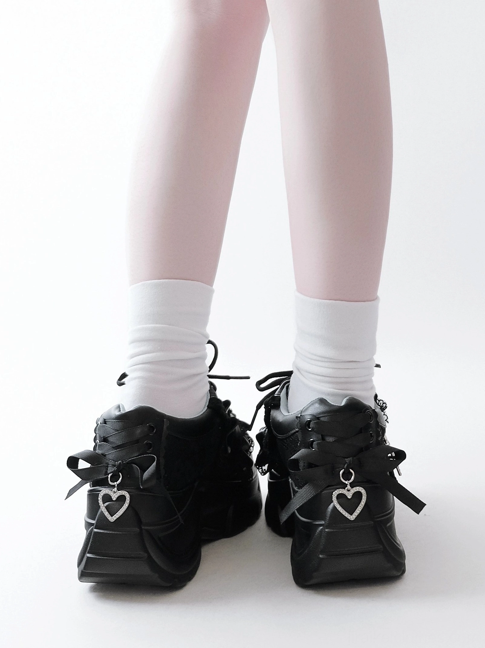 Jirai kei platform shoes size range display multiple sizes color variants available gothic lolita footwear