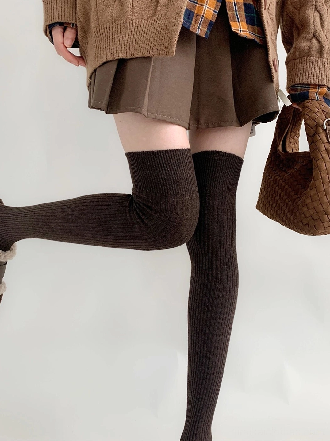 Jirai Kei ribbed socks color swatches detailed view aesthetic palette selection