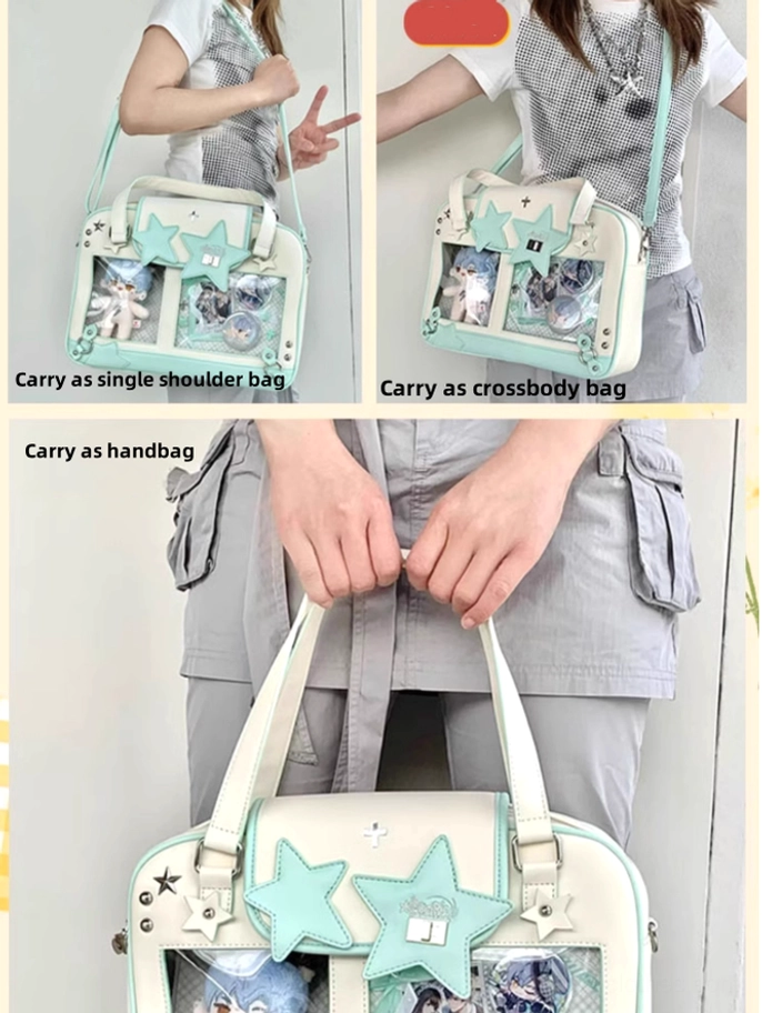 Jirai Kei star itabag interior compartment organization layout collectible storage display