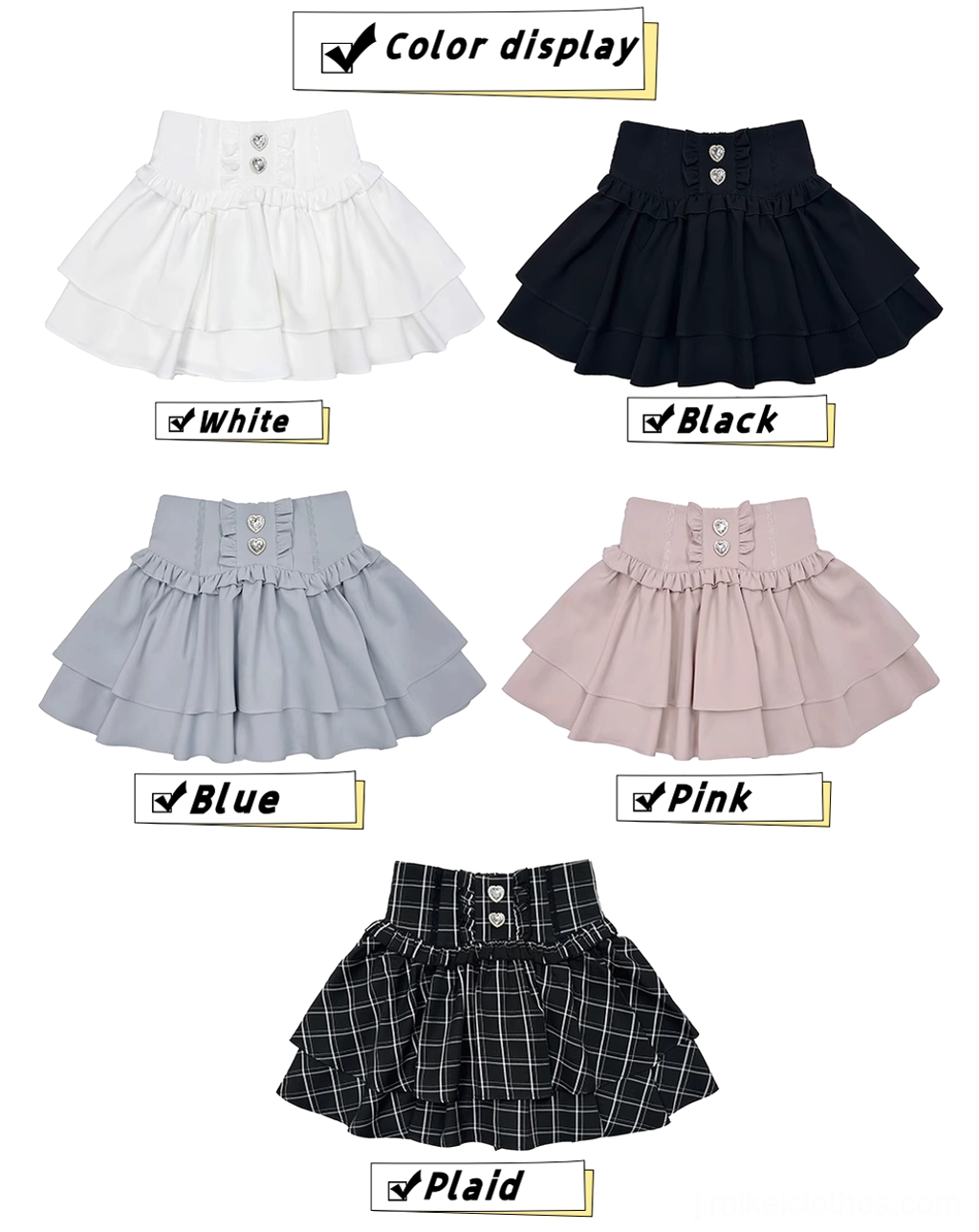 Jirai kei tiered mini skirt care instructions guide, washing drying ironing tips, rhinestone maintenance fabric care recommendations