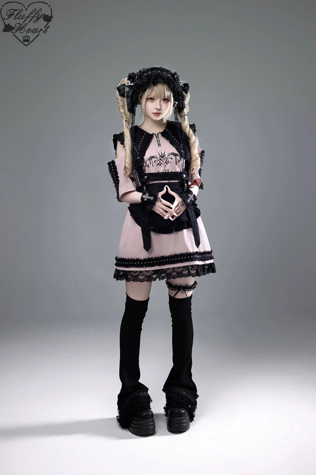 Jirai Kei dress showing quality stitching construction durability and attention to detail in seams and trim work