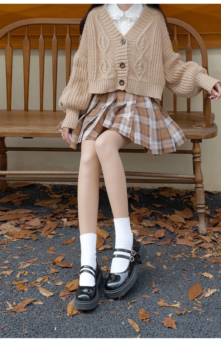 Light pile jirai kei tights transitional weather breathability leg shaping