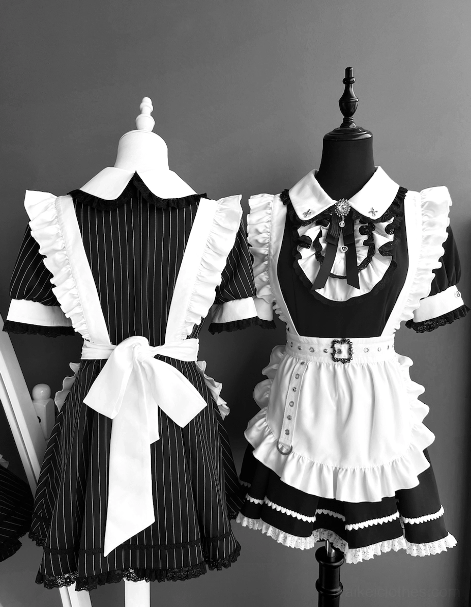 Maid Jirai Kei dress set complete outfit styling guide detachable apron options