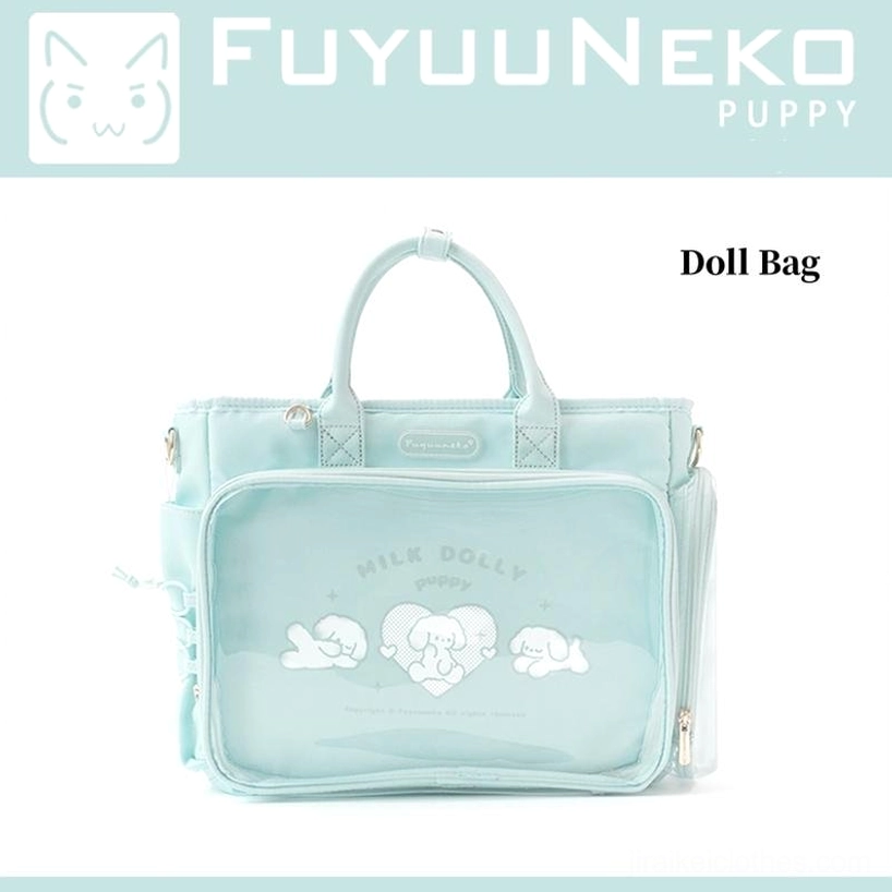 Mint green Jirai Kei itabag pastel anime collectible display water-resistant shoulder bag