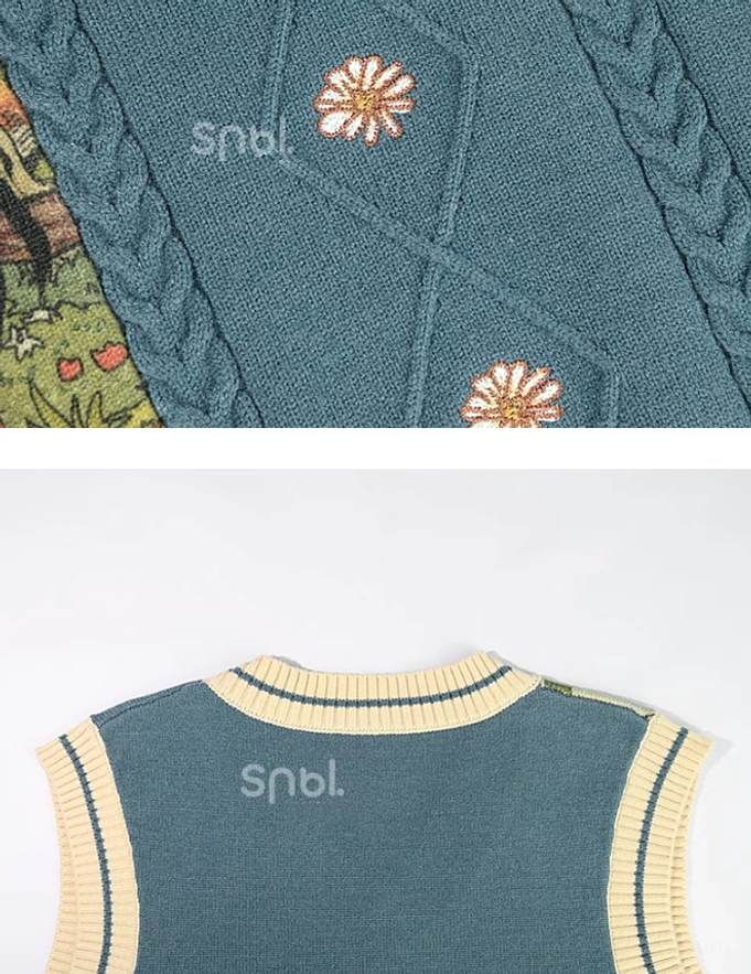 Mori kei clothing set designer detail showing craftsmanship quality embroidery precision and construction excellence