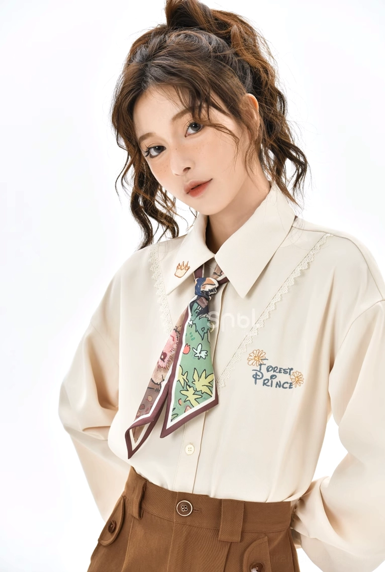 Mori kei clothing set styled with earth-tone accessories demonstrating alternative fashion coordination