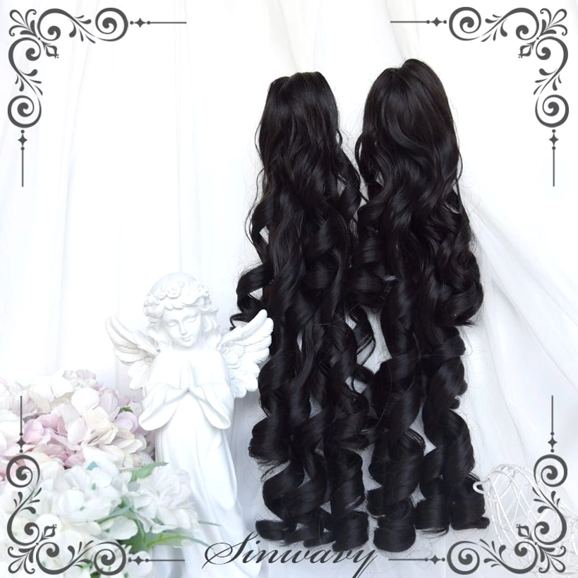 Natural black double ponytail only Roman curly wig without short wig base alternative purchase option